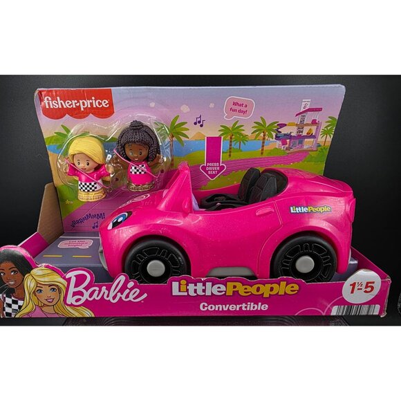 Barbie Little People Convertible Car with Sounds & 2 Figures Toddler Toy - Picture 1 of 9